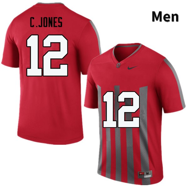 Ohio State Buckeyes Cardale Jones Men's #12 Throwback Game Stitched College Football Jersey